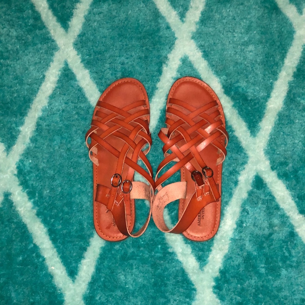 American Eagle stripy brown sandals